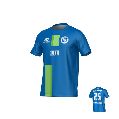 Block Jersey - Blue & Neon Green