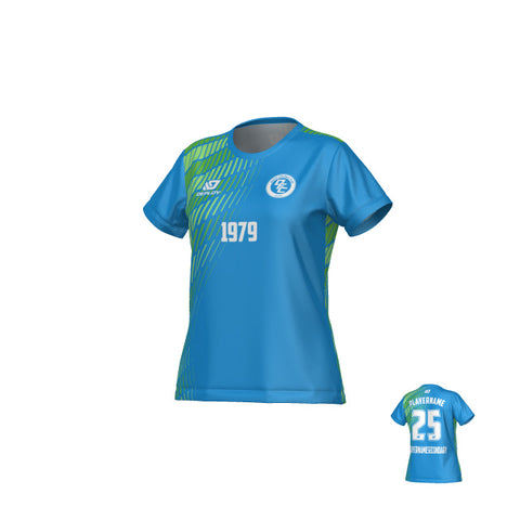 Spray Womens Jersey - Blue & Neon Green