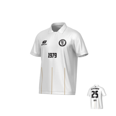 Linear Collared Jersey - White