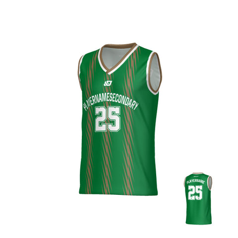 Torrent Basketball Jersey - Pine Green & Gold