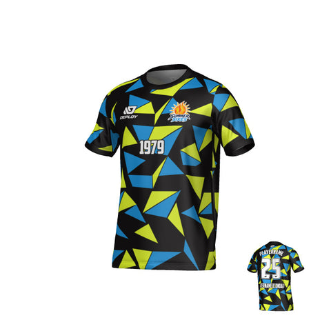 SUTHERLAND SHIRE FA SUMMER - SHARDS - BLACK & NEON