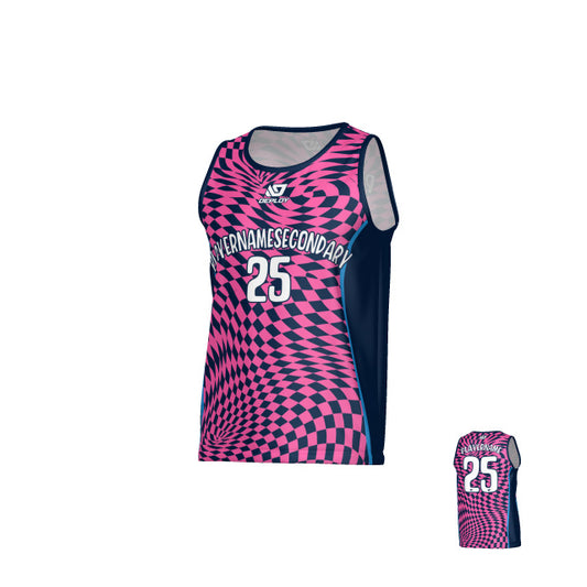 Vortex Sports Singlet - Navy & Pink