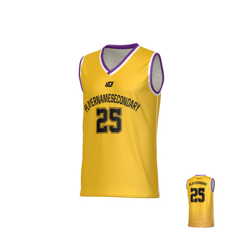 Aero Basketball Jersey - Yellow & Purple