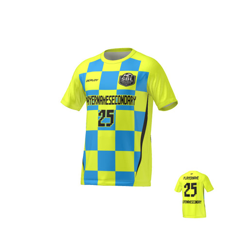Street Ballers League - Flight Jersey Checkers - Neon Yellow