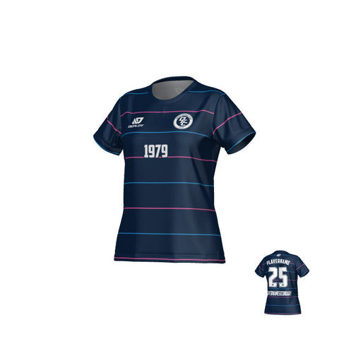 Grid Womens Jersey - Navy & Pink