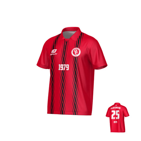 Zig Zag Collared Jersey - Red