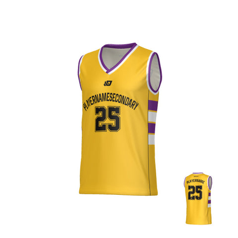 Stack Basketball Jersey - Yellow & Purple