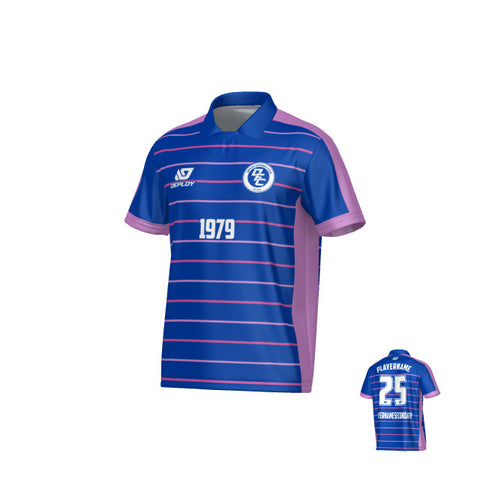 Cadence Collared Jersey - Royal Blue & Purple