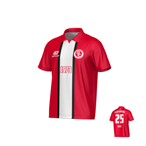 Stripe Collared Jersey - Red