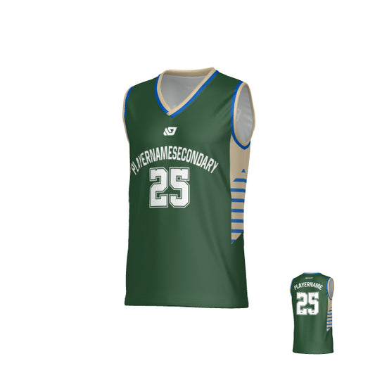 Banner Basketball Jersey - Green & Cream
