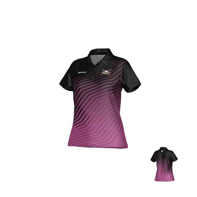 Oran Park Hockey - Club Polo (Pink) Stripe Ladies - Deploy Football - Australia's Best Footballs & Soccer Balls