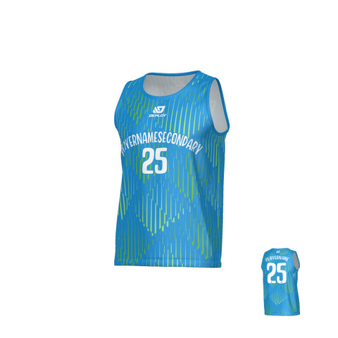 Drips Sports Singlet - Blue & Neon Green