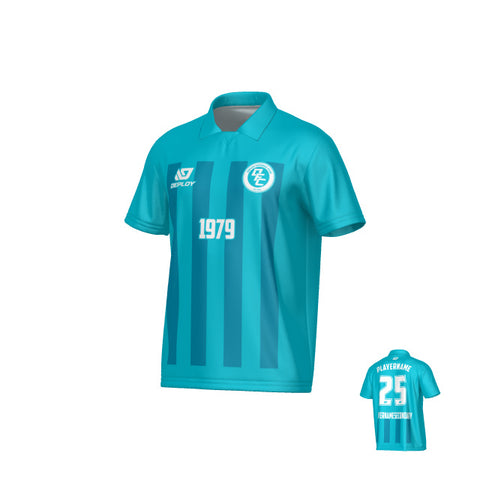 Bars Collared Jersey - Teal