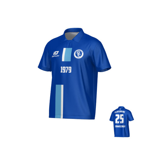 Block Collared Jersey - Royal Blue & Sky Blue