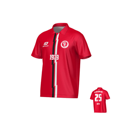 Lightning Collared Jersey - Red