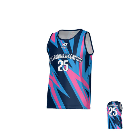 Strike Sports Singlet - Navy & Pink