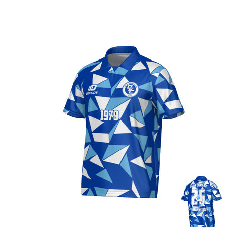 Shards Collared Jersey - Royal Blue & Sky Blue