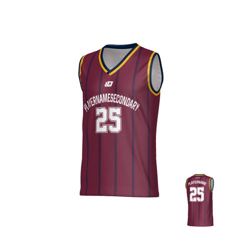 Metro Basketball Jersey - Maroon & Navy