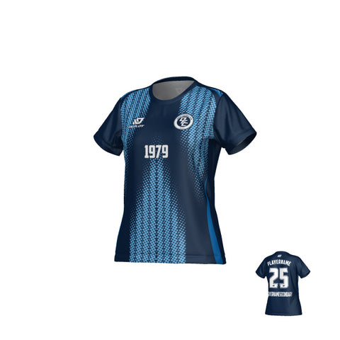 Halftone Womens Jersey - Navy & Sky Blue
