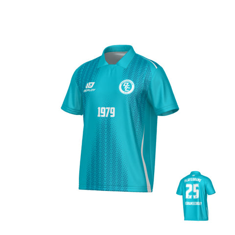 Half Tone Collared Jersey - Teal