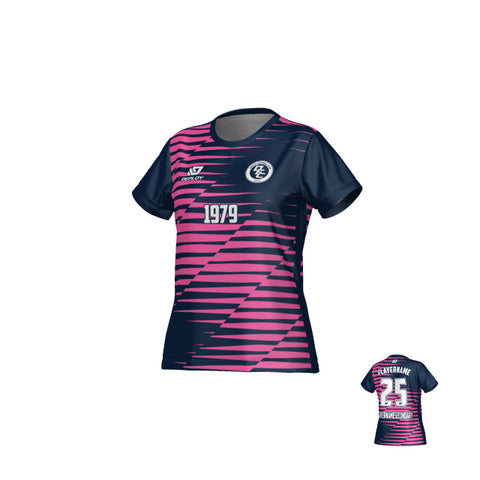 Static Womens Jersey - Navy & Pink