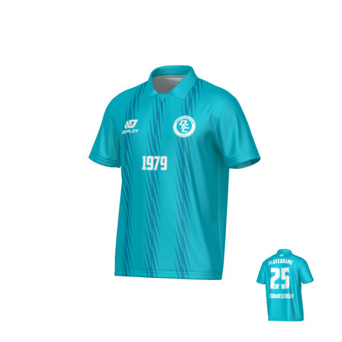 Zig Zag Collared Jersey - Teal