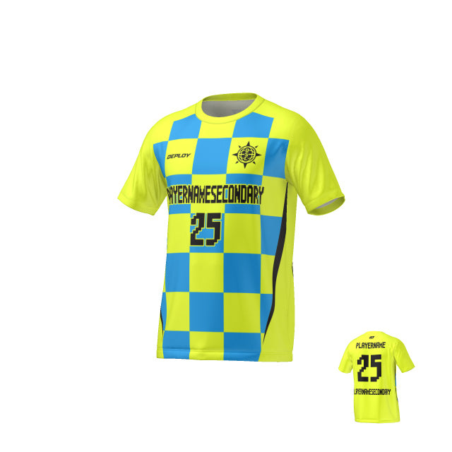 Flight Jersey Checkers - Neon Yellow - Deploy Football - Australia's Best Footballs & Soccer Balls