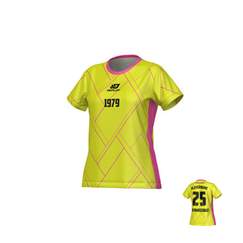 DUBBO 6s SUMMER - LADIES PLAID FLURO YELLOW