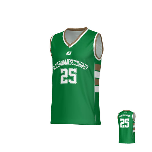 Stack Basketball Jersey - Pine Green & Gold