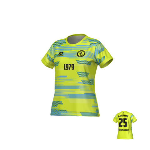 Glitch Womens Jersey - Neon Yellow