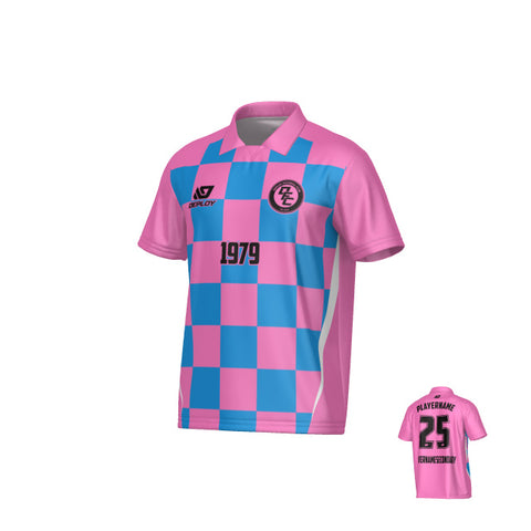 Checkers Collared Jersey - Pink