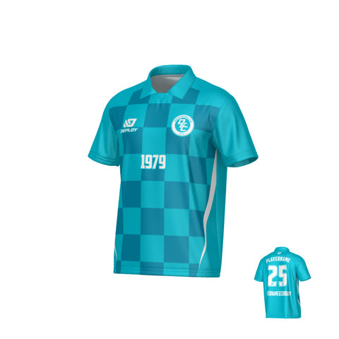 Checkers Collared Jersey - Teal