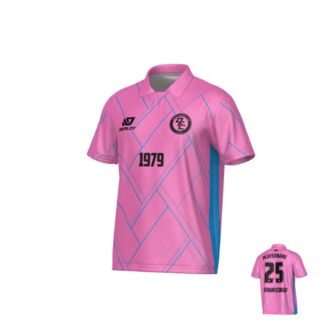 Plaid Collared Jersey - Pink