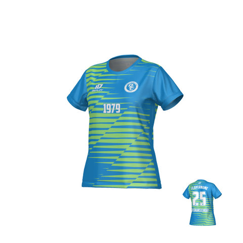 Static Womens Jersey - Blue & Neon Green