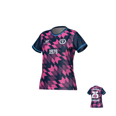 Leaves Womens Jersey - Navy & Pink