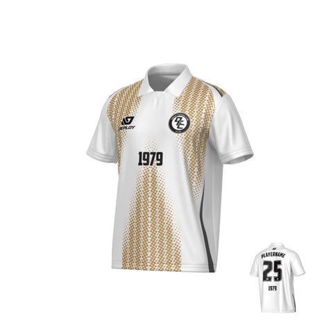 Half Tone Collared Jersey - White