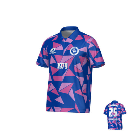 Shards Collared Jersey - Royal Blue & Purple