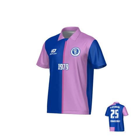 Split Collared Jersey - Royal Blue & Purple